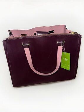 kate spade Two-Tone Plum and Pink Structured Satchel